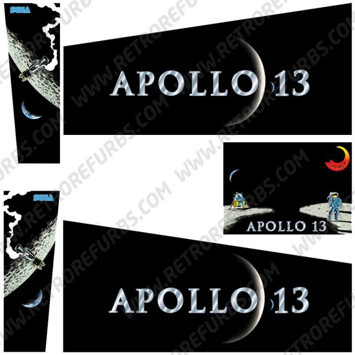 Apollo 13 Pinball Cabinet Decals Flipper Side Art Sega Original