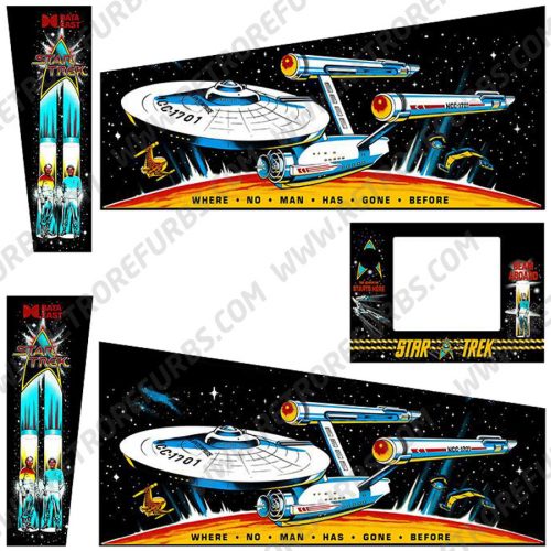 Star Trek 25th Pinball Cabinet Decals Flipper Side Art Data East Original