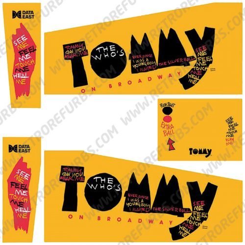 The Who's Tommy Pinball Wizard Tommy Pinball Cabinet Decals Flipper Side Art Data East Original