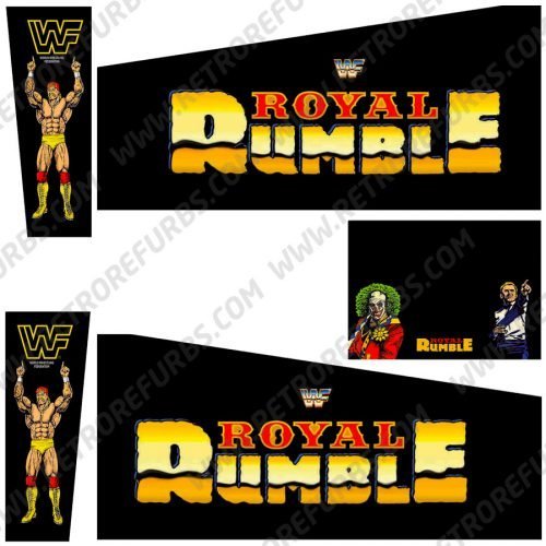 WWF Royal Rumble Pinball Cabinet Decals Flipper Side Art Data East Original