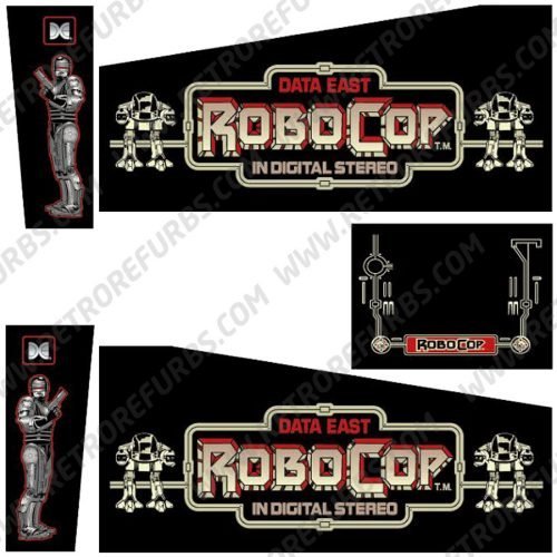 Robocop Pinball Cabinet Decals Flipper Side Art Data East Original