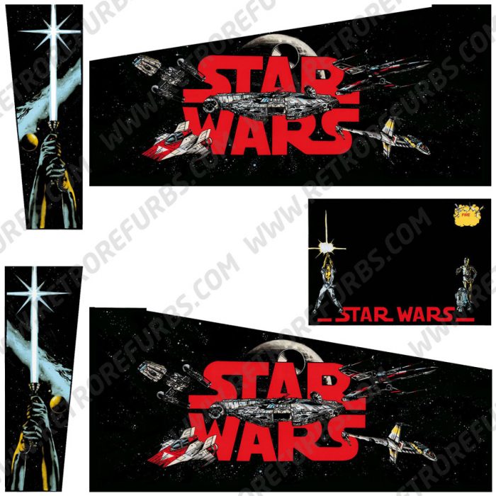Star Wars Black Edition Pinball Cabinet Decals Flipper Side Art Data East Alternate Alternative Decals