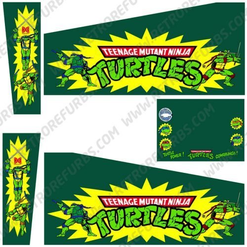 Teenage Mutant Ninja Turtles Original Pinball Cabinet Decals Flipper Side Art Data East