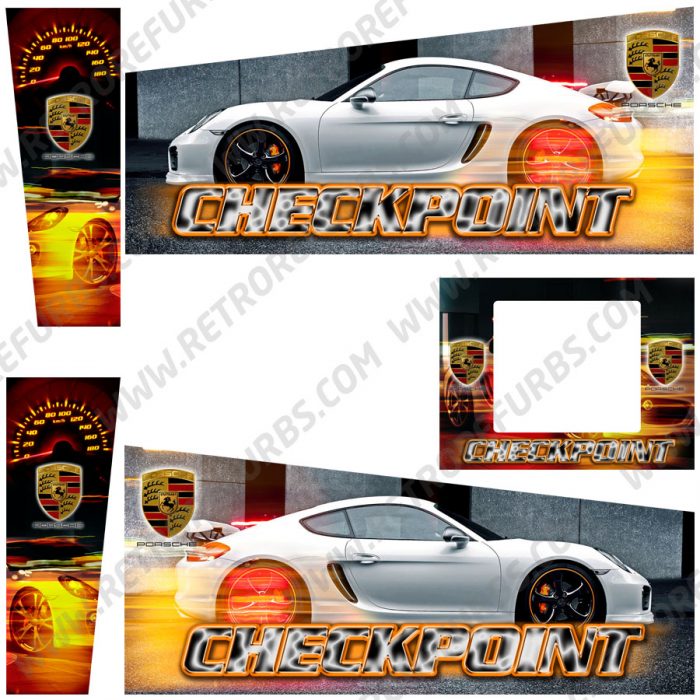 Checkpoint HD Edition Porsche Alternative Pinball Cabinet Decals Flipper Side Art