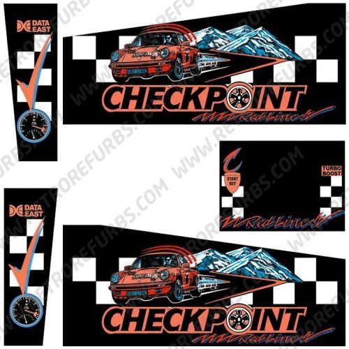 Checkpoint Pinball Cabinet Decals Flipper Side Art Data East Original