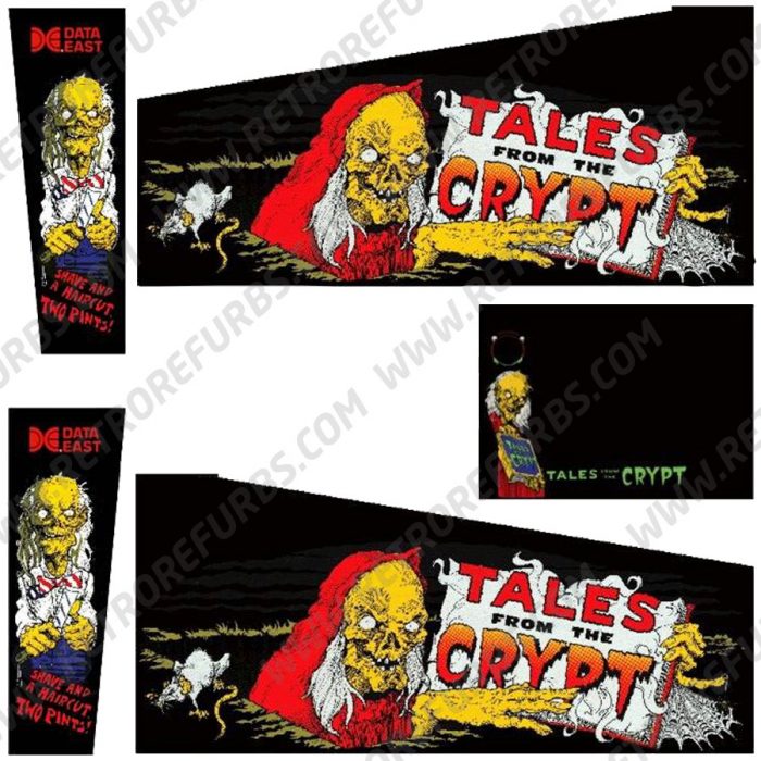 Tales From The Crypt Black Edition Pinball Cabinet Decals Flipper Side Art Data East Original