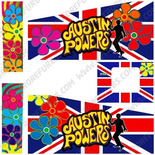 Austin Powers Pinball Cabinet Decals Flipper Side Art Original Stern