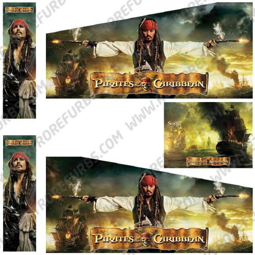 Pirates of the Caribbean Sparrow Edition Alternate Pinball Cabinet Decals Flipper Side Art Original Stern