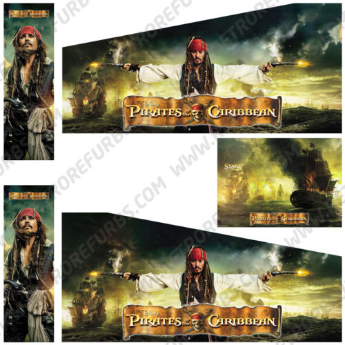 Pirates of the Caribbean Sparrow Edition Alternate Pinball Cabinet Decals Flipper Side Art Original Stern