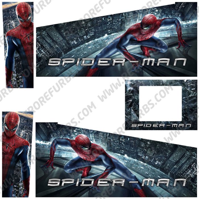 Spider Man City Edition Alternate Pinball Cabinet Decals Flipper Side Art Original Stern