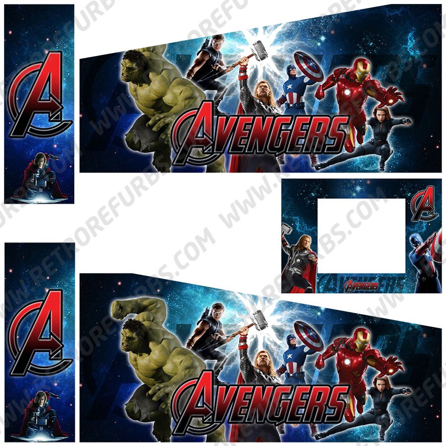 The Avengers (Galaxy Edition) - Pinball Cabinet Decals - Retro Refurbs