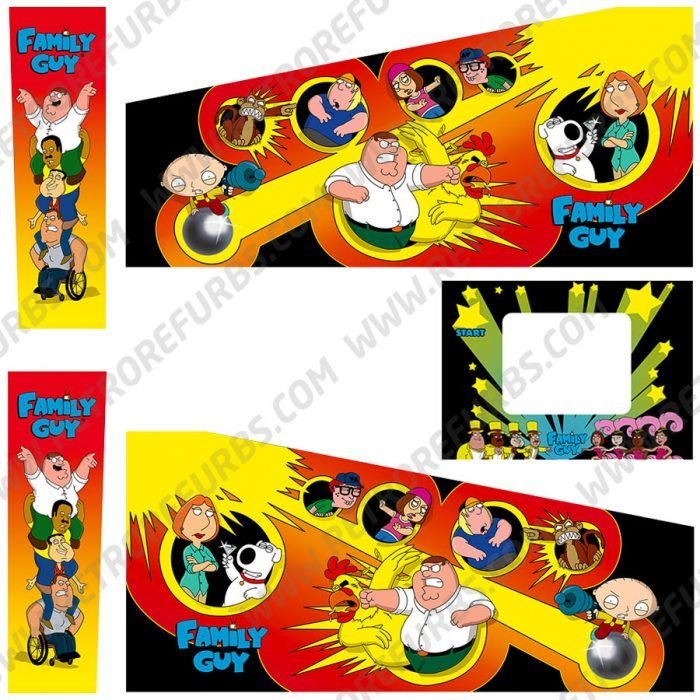 Family Guy Pinball Cabinet Decals Flipper Side Art Original Stern Graphics