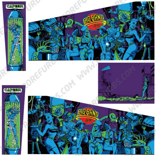 Big Bang Bar Pinball Cabinet Decals Flipper Side Art Capcom Graphics