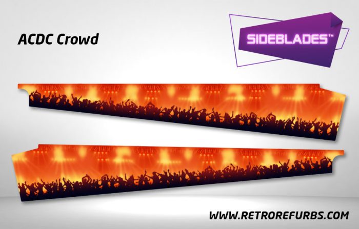 ACDC Crowd Pinball SideBlades Inside Decals Sideboard Art Pin Blades