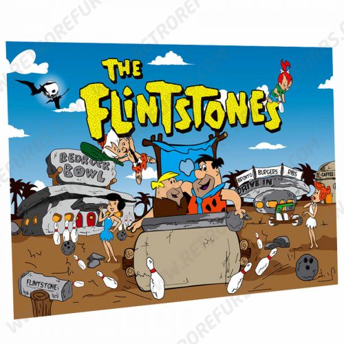 The Flintstones Cartoon Blue Sky Alternate Pinball Translite Alternative Flipper Backglass