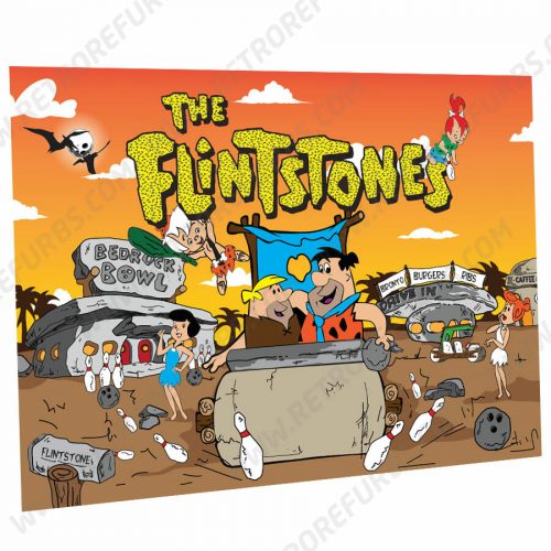 The Flintstones Cartoon Orange Sky Alternate Pinball Translite Alternative Flipper Backglass