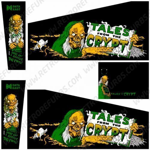 Tales From The Crypt Green Edition Pinball Cabinet Decals Flipper Side Art