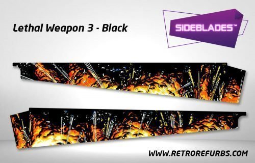 Lethal Weapon 3 Black Pinball SideBlades Inner Inside Art Pin Blades Data East