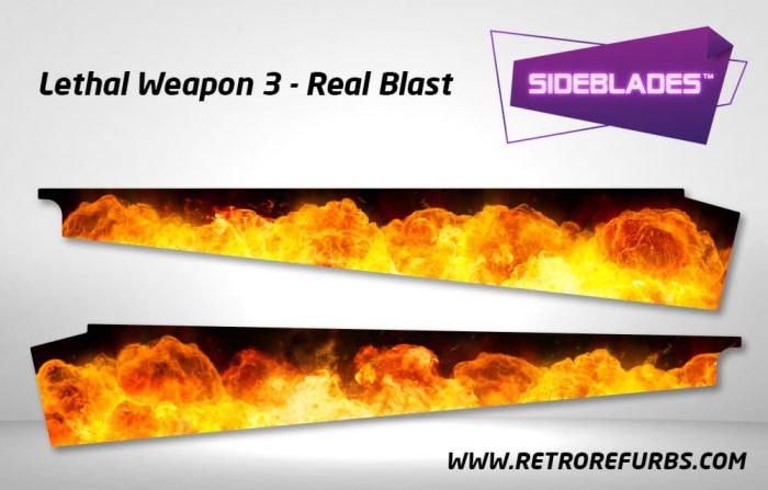 Lethal Weapon 3 Real Blast Pinball SideBlades Inner Inside Art Pin Blades Data East