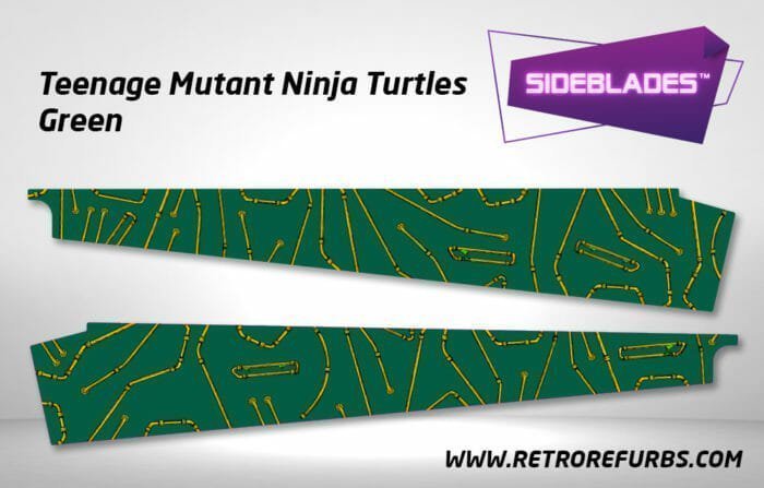 Teenage Mutant Ninja Turtles Green Pinball SideBlades Inner Inside Art Pin Blades Data East