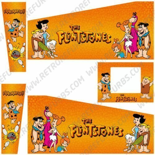 The Flintstones Alternate Cartoon Pinball Cabinet Decals Flipper Artwork Side Art