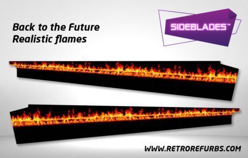 Back To The Future Realistic Flames SideBlades Inner Inside Art Pin Blades Data East