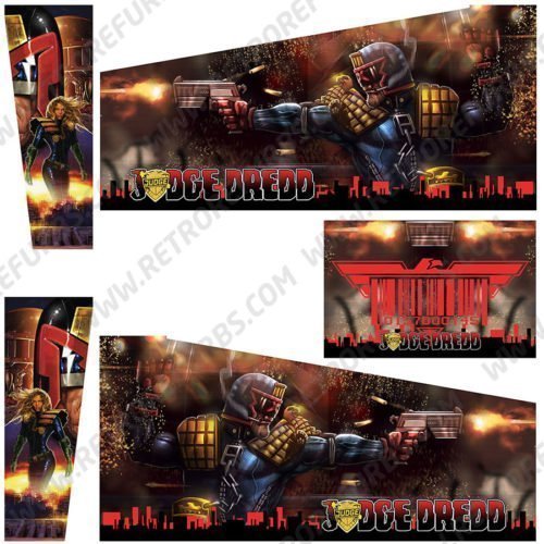 Judge Dredd Red Two Comics Pinball Cabinet Decals Alternate Artwork Alternative Flipper Comic Side Art