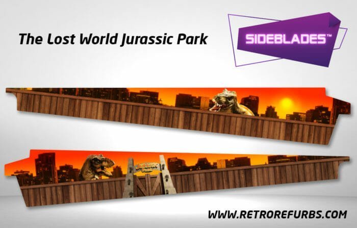 The Lost World Jurassic Park Pinball SideBlades Inner Inside Art Pin Blades Sega