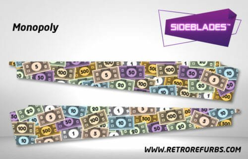Monopoly Pinball SideBlades Inside Decals Sideboard Art Pin Blades Stern Artwork