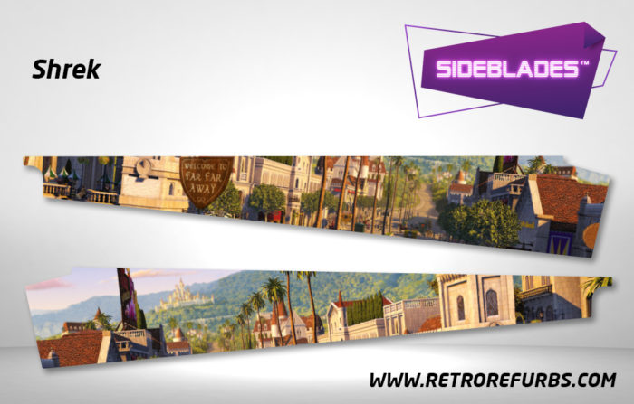 Shrek Pinball SideBlades Inside Decals Sideboard Art Pin Blades Stern Artwork