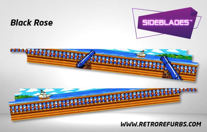 Black Rose Pinball SideBlades Inside Decals Sideboard Art Pin Blades