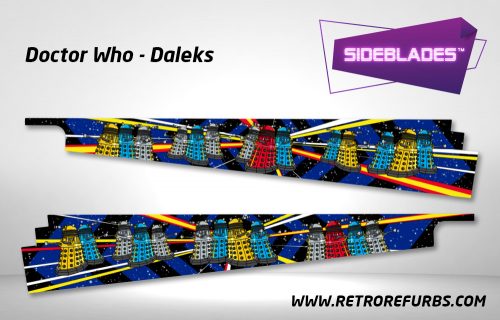 Doctor Who Daleks Pinball SideBlades Inside Decals Sideboard Art Pin Blades