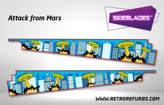 Attack From Mars Pinball SideBlades Inside Decals Sideboard Art Pin Blades