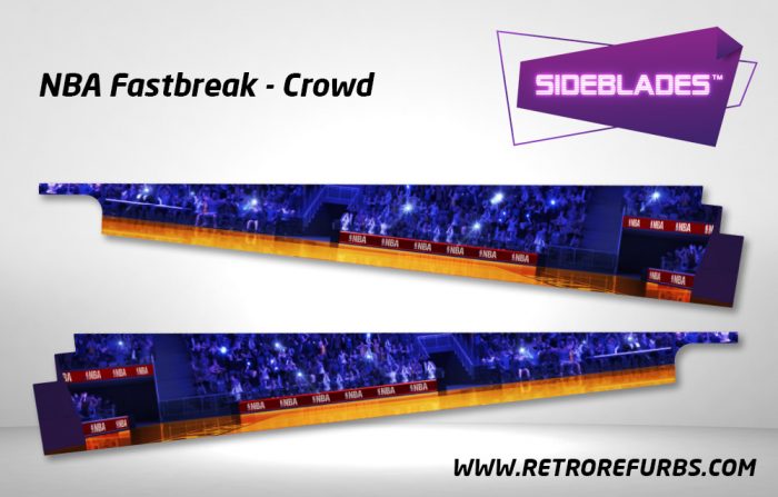 NBA Fastbreak Crowd Pinball SideBlades Inside Decals Sideboard Art Pin Blades
