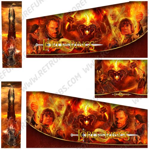 Lord of the Rings Alternate Pinball Cabinet Decals Flipper Side Art Custom Stern