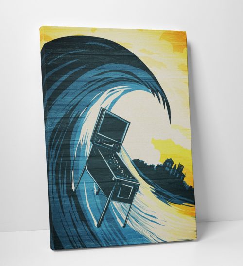 Surfin Pinball Waves Canvas Print Game Room Decor