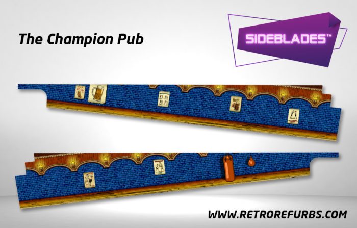 The Champion Pub Pinball SideBlades Inside Decals Sideboard Art Pin Blades