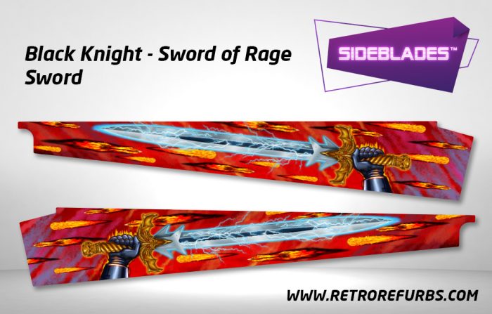 Black Knight Sword of Rage - Sword Pinball Sideblades Inside Inner Art Decals Sideboard Art Pin Blades