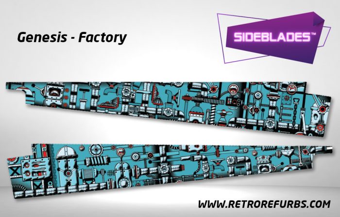 Genesis Factory Pinball Sideblades Inside Inner Art Decals Sideboard Art Pin Blades