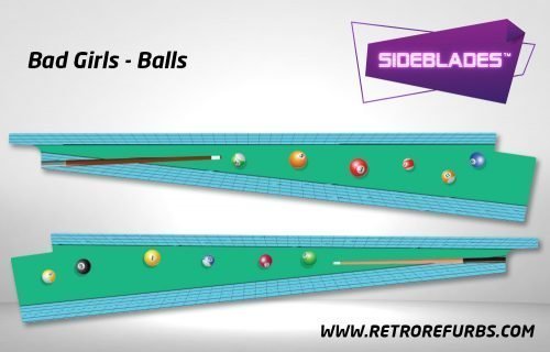 Bad Girls Balls Pinball Sideblades Inside Inner Art Decals Sideboard Art Pin Blades