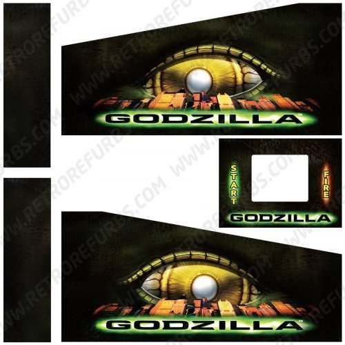Godzilla Pinball Cabinet Decals Flipper Side Art