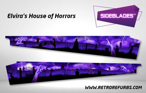 Elvira's House of Horrors Pinball Sideblades Inside Inner Art Decals Sideboard Art Pin Blades