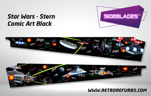 Stern Star Wars Black Comic Art Pinball Sideblades Inside Inner Art Decals Sideboard Art Pin Blades