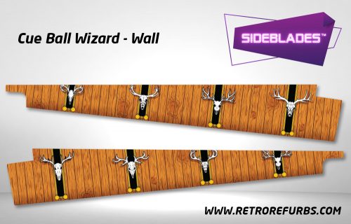 Cue Ball Wizard Wall Pinball Sideblades Inside Inner Art Decals Sideboard Art Pin Blades