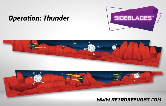 Operation Thunder Pinball Sideblades Inside Inner Art Decals Sideboard Art Pin Blades