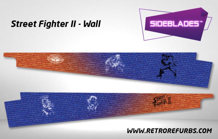 Street Fighter II Wall Pinball Sideblades Inside Inner Art Decals Sideboard Art Pin Blades