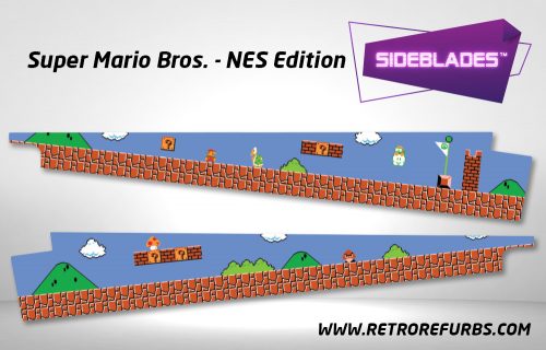 Super Mario Bros NES Edition Pinball Sideblades Inside Inner Art Decals Sideboard Art Pin Blades