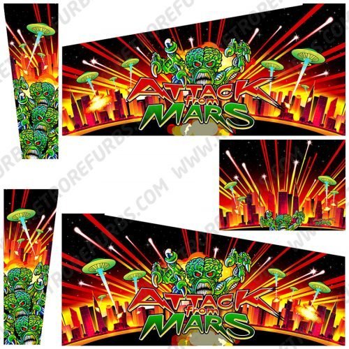 Attack From Mars Martians Alternate Alternate Pinball Cabinet Decals Flipper Side Art Custom Stern