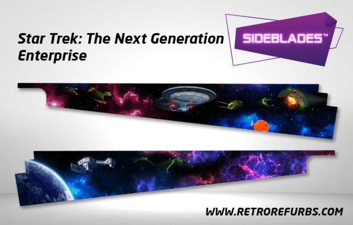 Star Trek The Next Generation Enterprise Pinball Side Blades Inside Decals Sideboard Art Pin Blades by Retro Refurbs