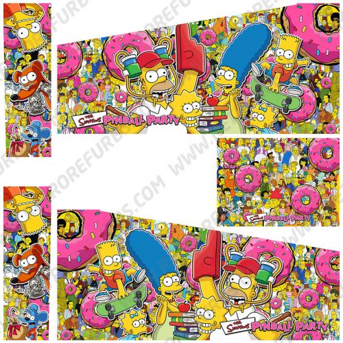 The Simpsons Pinball Party Donut Alternate Pinball Cabinet Decals Flipper Side Art Stern